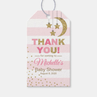 twinkle kleine ster baby shower gunst tags roze cadeaulabel