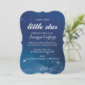 Twinkle kleine ster baby shower uitnodiging (Staand voorkant)
