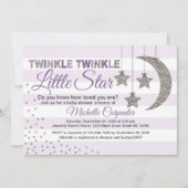 Twinkle kleine ster baby shower uitnodiging meisje (Voorkant)