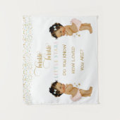 Twinkle kleine ster Baby twin meisjes etnisch Wandkleed (Voorkant)