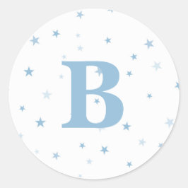 Twinkle kleine ster blauw baby jongen ronde sticker