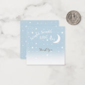 Twinkle kleine ster blauw bedankje kaart notitiekaartje (Voorkant / Achterkant in situ)