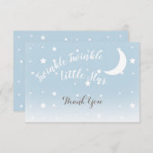 Twinkle kleine ster blauw dank u briefkaarten (Voorkant / Achterkant)