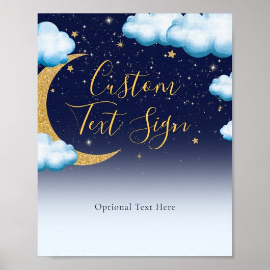 Twinkle kleine ster blauw jongen eerste verjaardag poster (Voorkant)