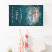 Twinkle kleine ster | Blauwgroen groen en Taupe br Spandoek (Insitu)