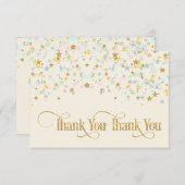 Twinkle kleine ster dank u creme bedankkaart (Voorkant / Achterkant)