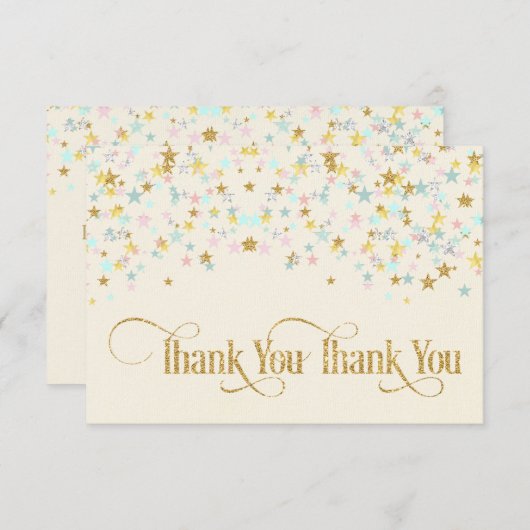 Twinkle kleine ster dank u creme bedankkaart (Voorkant / Achterkant)