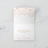 Twinkle kleine ster dank u roze goud bedankkaart (Binnen)