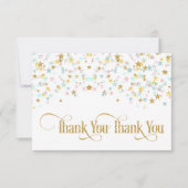 Twinkle kleine ster dank u wit voor elke kleur bedankkaart (Voorkant)