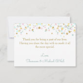 Twinkle kleine ster dank u wit voor elke kleur bedankkaart (Achterkant)