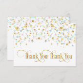 Twinkle kleine ster dank u wit voor elke kleur bedankkaart (Voorkant / Achterkant)