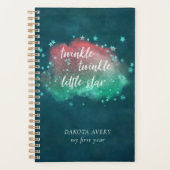 Twinkle kleine ster | Donker Blauwgroen Koraal Bab Planner (Voorkant)