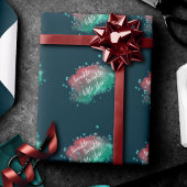 Twinkle kleine ster | Donker Blauwgroen koraal mun Cadeaupapier