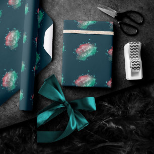 Twinkle kleine ster   Donker Blauwgroen koraal mun Cadeaupapier