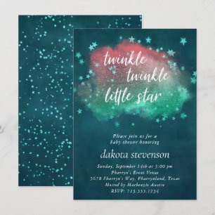 Twinkle kleine ster   Donker Blauwgroen koraal mun Kaart