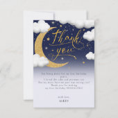 Twinkle kleine ster eerste verjaardag dank u bedankkaart (Voorkant)