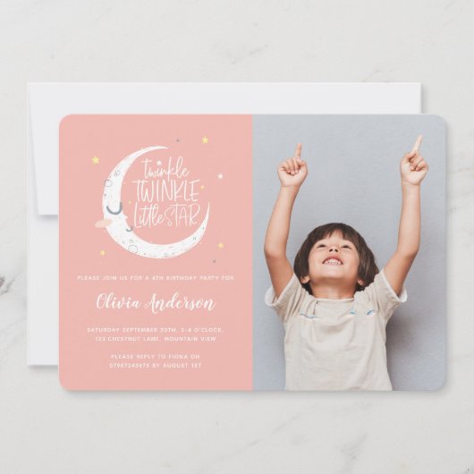Twinkle, kleine ster foto verjaardagsfeestje (Voorkant)