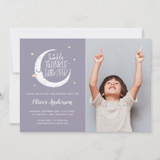 Twinkle, kleine ster foto verjaardagsfeestje (Voorkant)
