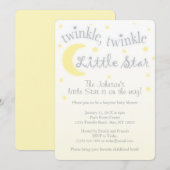 Twinkle kleine ster geel baby shower uitnodiging (Voorkant / Achterkant)
