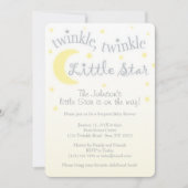 Twinkle kleine ster geel baby shower uitnodiging (Voorkant)