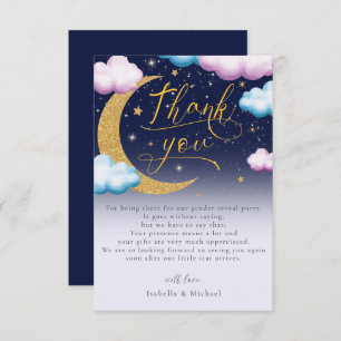 Twinkle kleine ster geslacht onthullen dank u bedankkaart