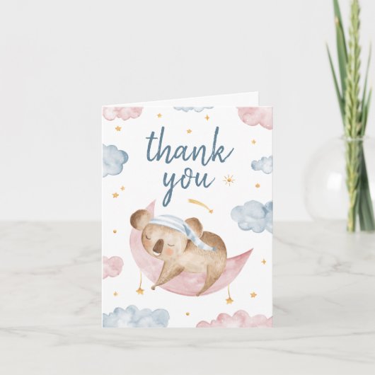 Twinkle kleine ster geslacht onthullen dank u bedankkaart (Voorkant)