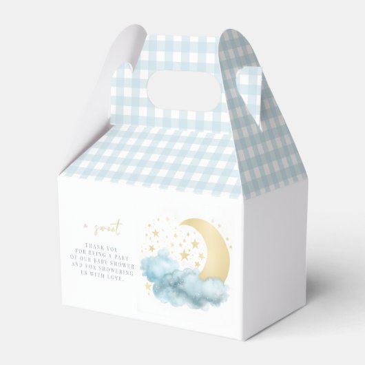 Twinkle kleine ster gouden baby jongen douche guns bedankdoosjes (Achterkant)