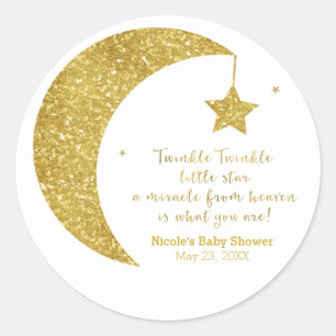 Twinkle kleine ster gouden glitter maan sterren gu ronde sticker