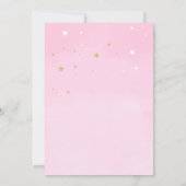 Twinkle kleine ster gouden glitter roze baby showe kaart (Achterkant)