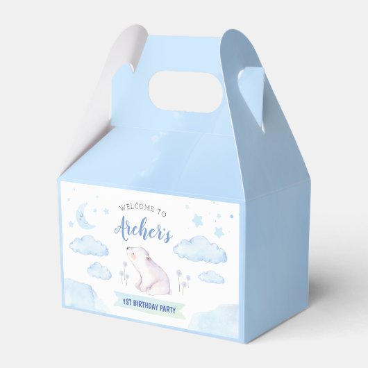 Twinkle kleine ster gunst doos, jongen baby shower bedankdoosjes (Voorkant Zijde)