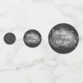 Twinkle kleine ster | Houtskool Grijs en Zilver Confetti (Voorkanten)