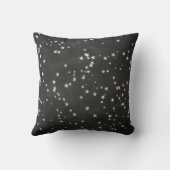 Twinkle kleine ster | Houtskool Grijs en Zilver Kussen (Achterkant)