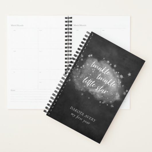 Twinkle kleine ster | Houtskool Grijs en Zilver Planner (Display)