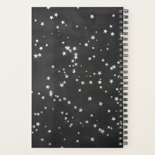 Twinkle kleine ster | Houtskool Grijs en Zilver Planner (Achterkant)