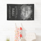 Twinkle kleine ster | Houtskool Grijs en Zilver Spandoek (Insitu)