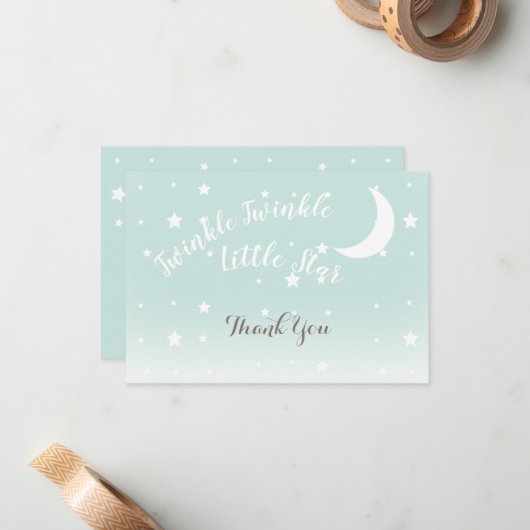 Twinkle kleine ster mint dank u briefkaarten (Voorkant / Achterkant in situ)