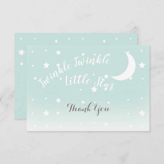 Twinkle kleine ster mint dank u briefkaarten (Voorkant / Achterkant)