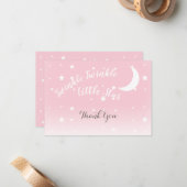 Twinkle kleine ster roze dank u briefkaarten (Voorkant / Achterkant in situ)