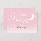 Twinkle kleine ster roze dank u briefkaarten (Voorkant / Achterkant)