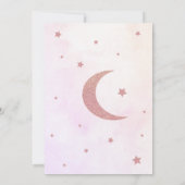 Twinkle kleine ster roze glitter babyshower kaart (Achterkant)