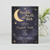 Twinkle, kleine ster sekneutraal babydouche kaart (Staand voorkant)