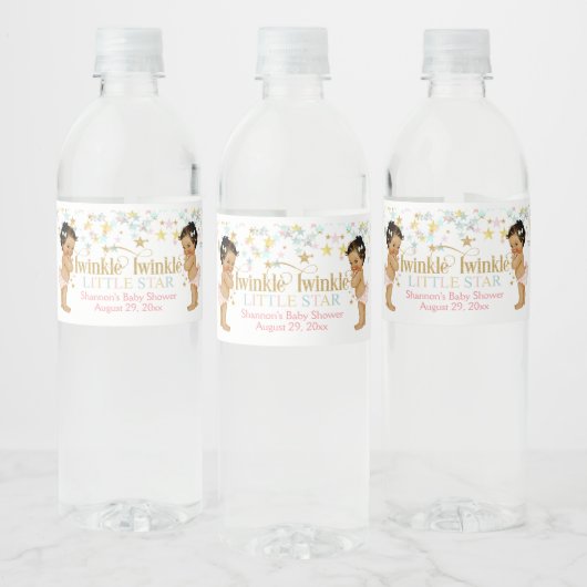 Twinkle kleine ster tweeling meisjes waterfles etiket (Flessen)
