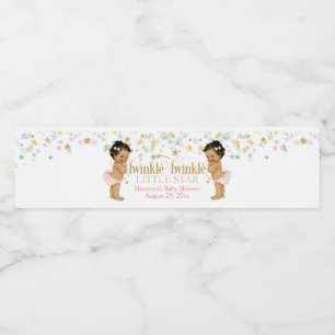Twinkle kleine ster tweeling meisjes waterfles etiket