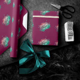 Twinkle kleine ster | Vet magenta roze munt groen Cadeaupapier