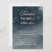 Twinkle kleine ster. Waterverf baby shower Kaart (Voorkant)