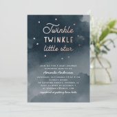 Twinkle kleine ster. Waterverf baby shower Kaart (Staand voorkant)