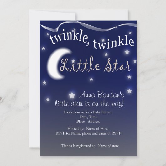 Twinkle, kronkel, kleine ster kaart (Voorkant)