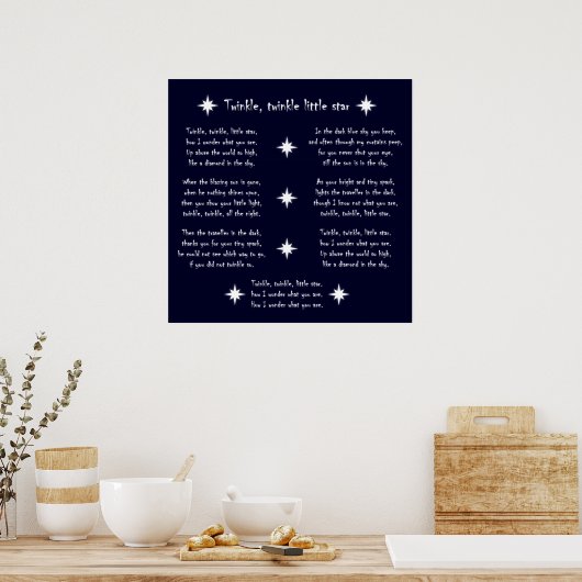 Twinkle, kronkel, kleine ster poster (Keuken)