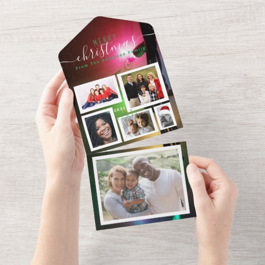 Twinkle-lamp voeg je foto's met je vakantiekaart t all in one uitnodiging (Afscheurbaar)