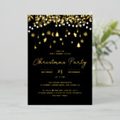 Twinkle Lamplight Modern Night Christmas Party Folie Uitnodiging (Staand Voorkant)